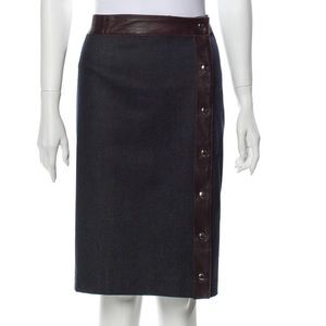 D&G Denim Skirt w/Leather Trim